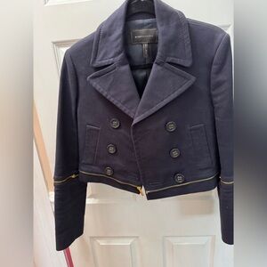 Navy blue BCBG MaxAzria cropped sailor jacket